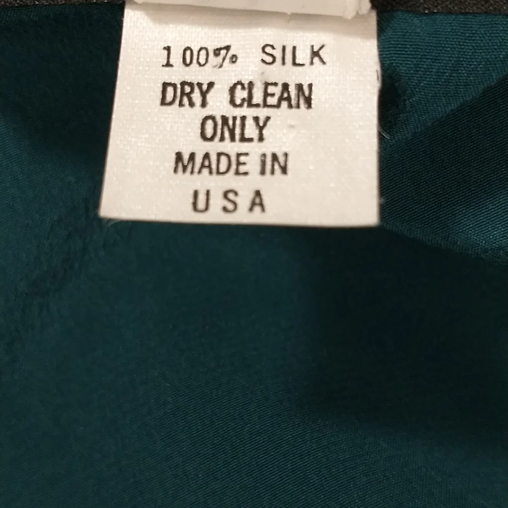 Vintage Silk Set Mod Design by Mosswear USA made Party Dress 80s / 90s Colorful - Picture 12 of 12